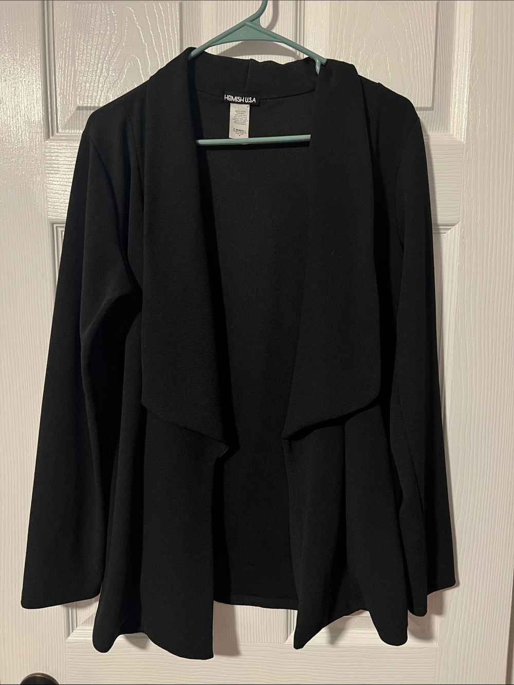 HEIMISH USA Black Open-Front Women's Sweater